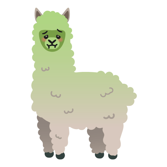 nauseated face llama
