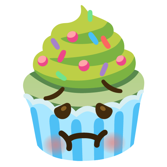 nauseated face cupcake