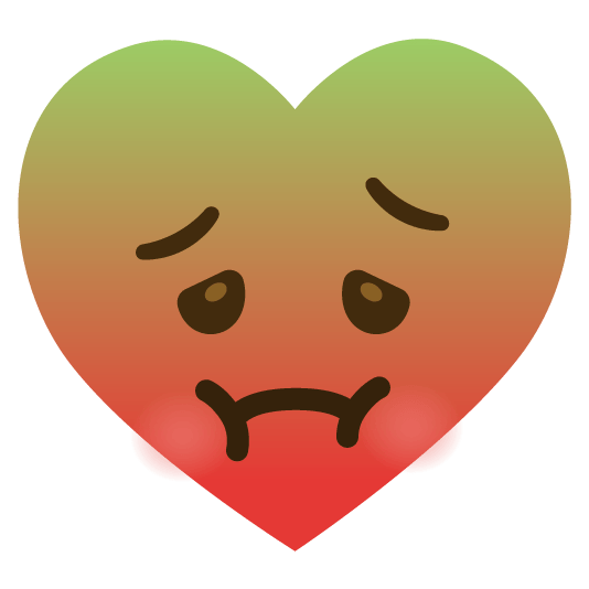 nauseated face hearts