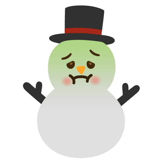 nauseated face snowman without snow