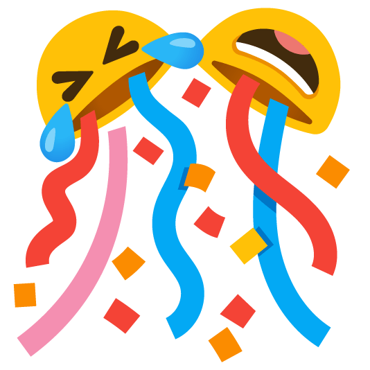 rolling on the floor laughing confetti ball