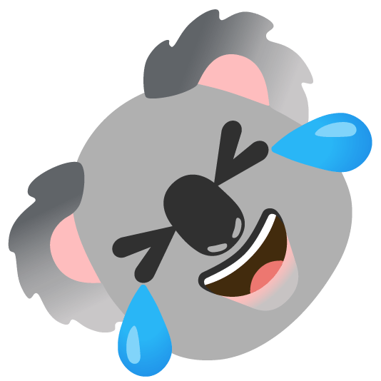 rolling on the floor laughing koala