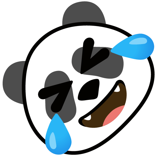 rolling on the floor laughing panda face