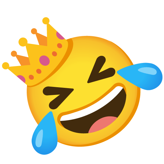rolling on the floor laughing crown
