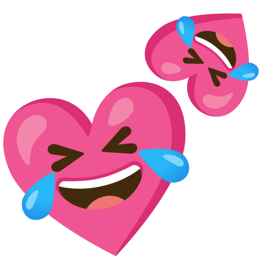rolling on the floor laughing two hearts