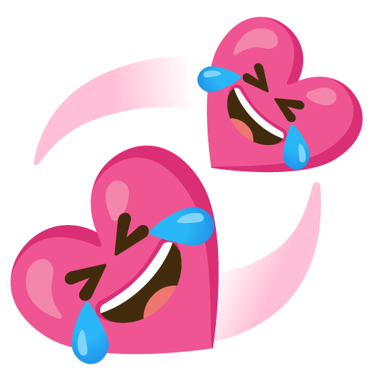 rolling on the floor laughing revolving hearts