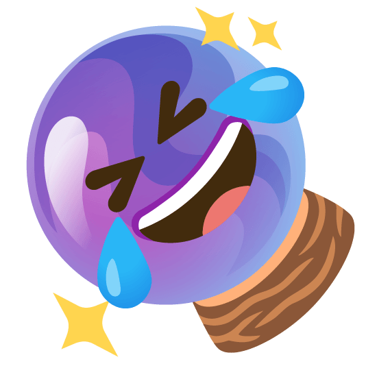 rolling on the floor laughing crystal ball