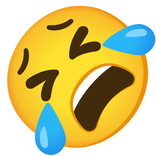 rolling on the floor laughing tired face