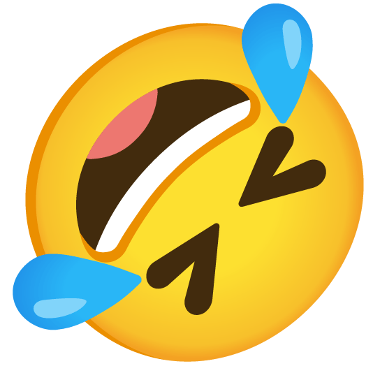 rolling on the floor laughing upside down face