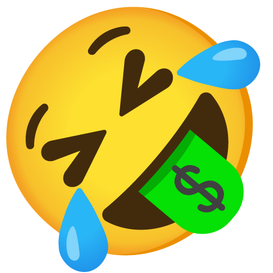 rolling on the floor laughing money mouth face
