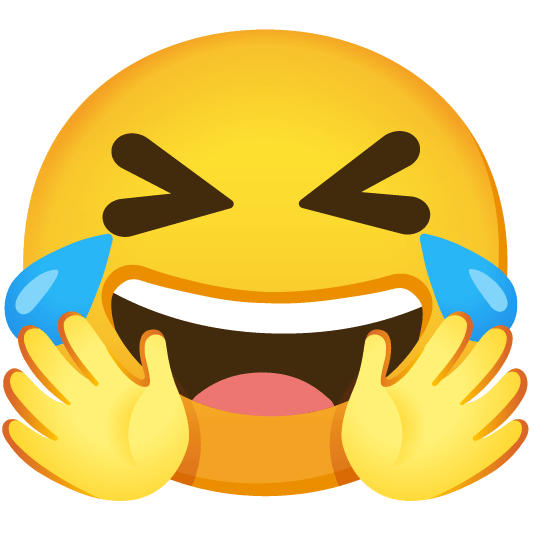 rolling on the floor laughing hugging face