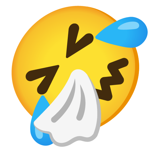 rolling on the floor laughing sneezing face