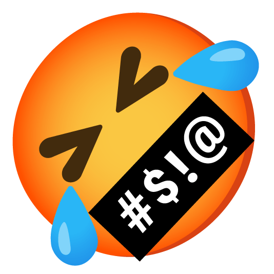 rolling on the floor laughing face with symbols on mouth