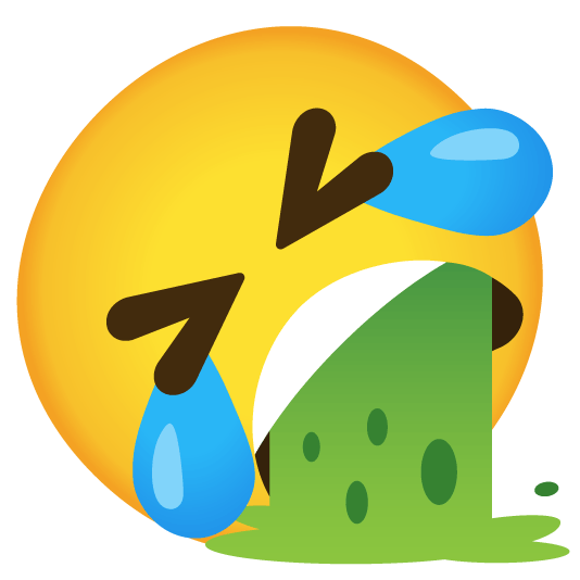 rolling on the floor laughing face vomiting