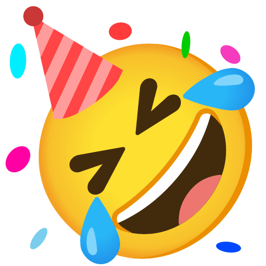 rolling on the floor laughing partying face