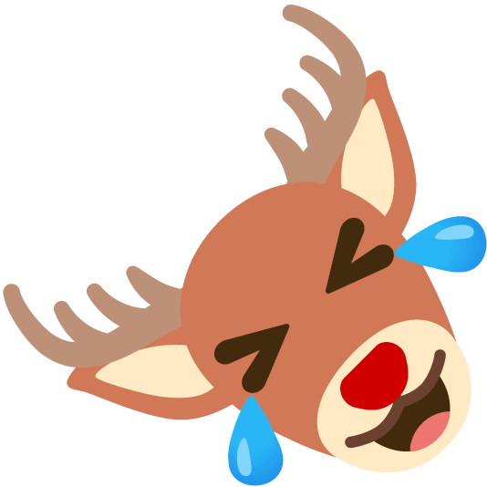 rolling on the floor laughing deer
