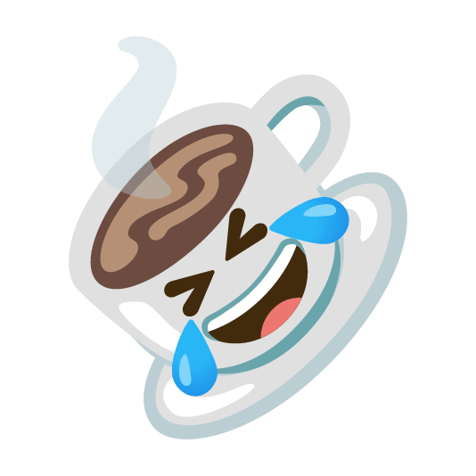 rolling on the floor laughing coffee