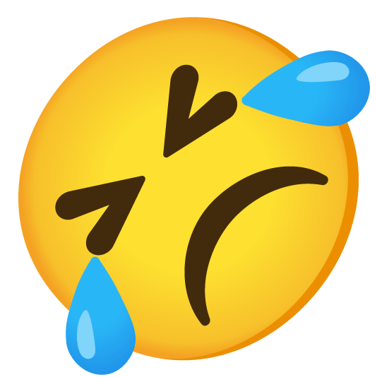 rolling on the floor laughing white frowning face