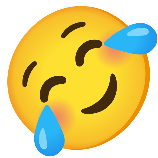 rolling on the floor laughing relaxed