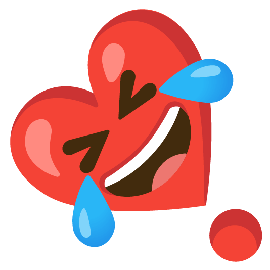 rolling on the floor laughing heavy heart exclamation mark ornament