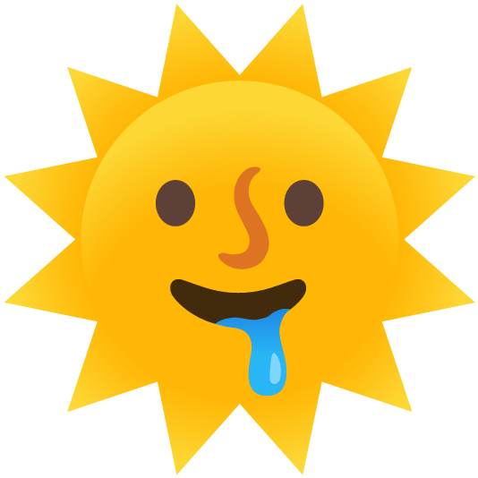 drooling face sun with face