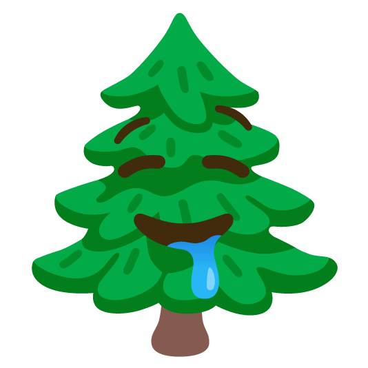 drooling face evergreen tree