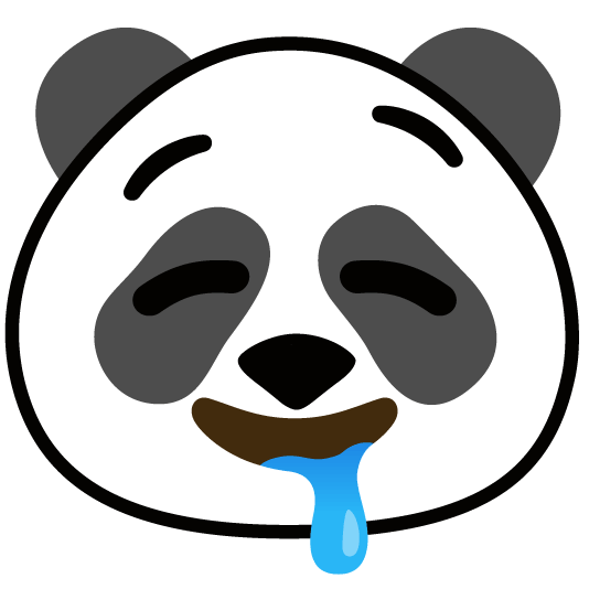 drooling face panda face