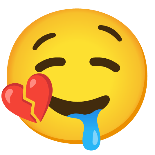 drooling face broken heart