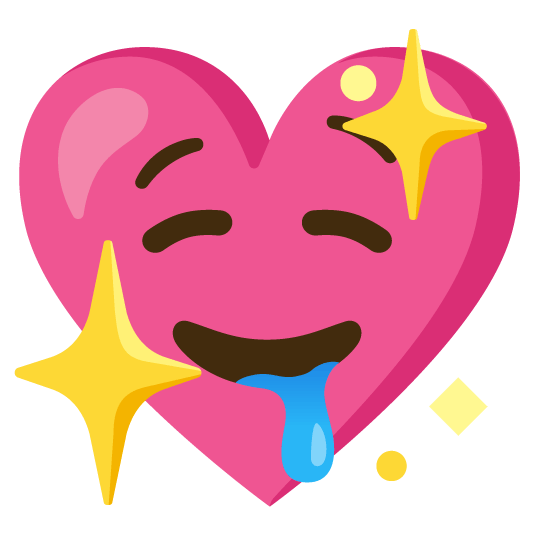 drooling face sparkling heart