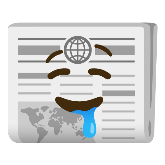 drooling face newspaper