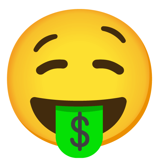 drooling face money mouth face