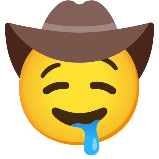 drooling face face with cowboy hat