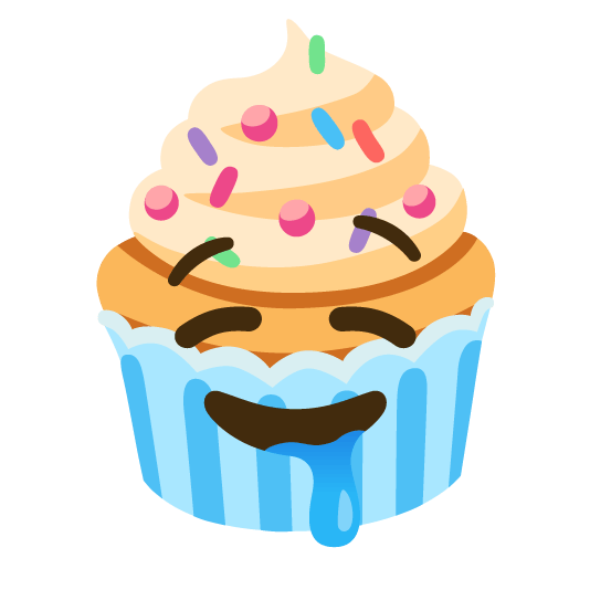 drooling face cupcake