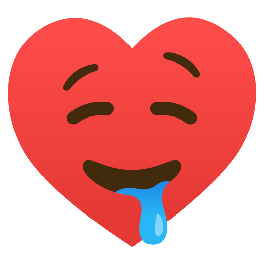 drooling face hearts