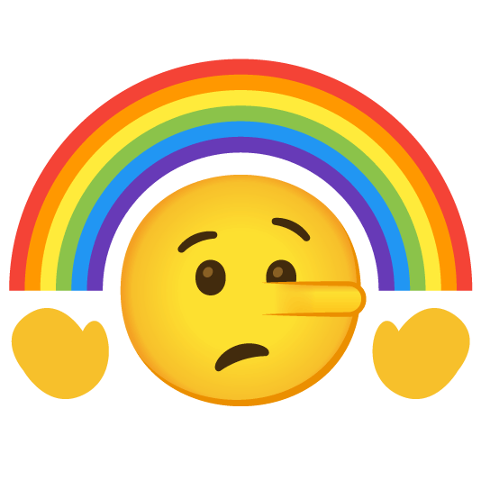 lying face rainbow