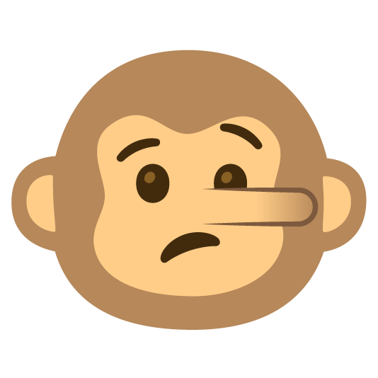 lying face monkey face