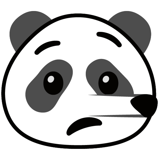 lying face panda face