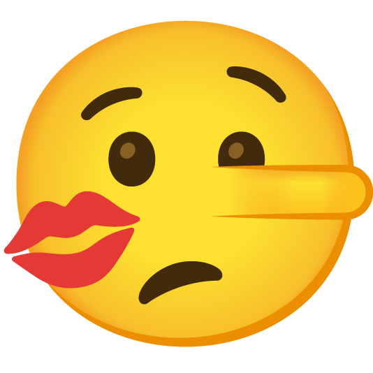 lying face kiss