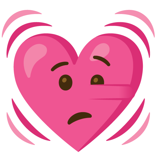 lying face heartbeat