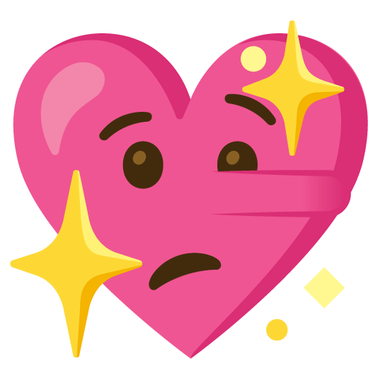 lying face sparkling heart