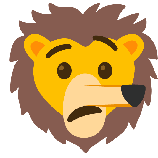 lying face lion face
