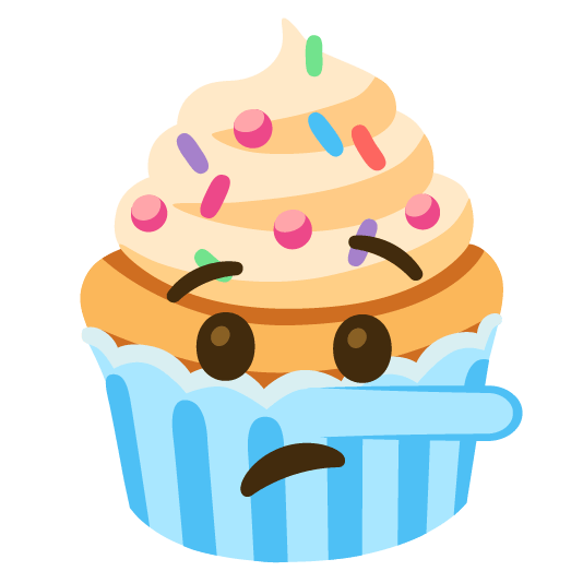 lying face cupcake