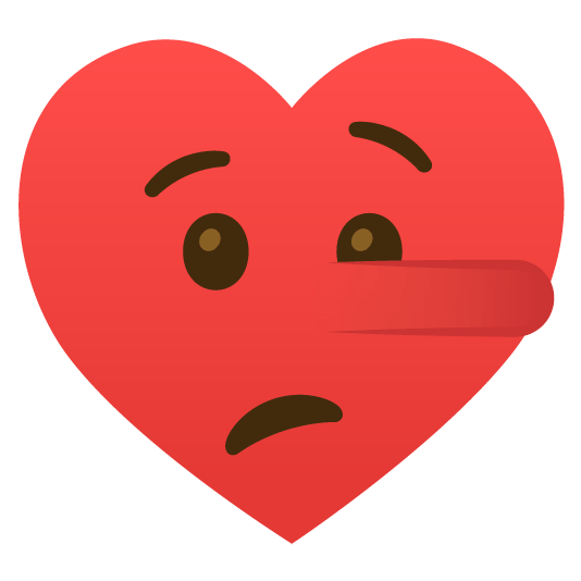 lying face hearts