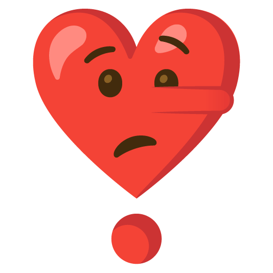 lying face heavy heart exclamation mark ornament