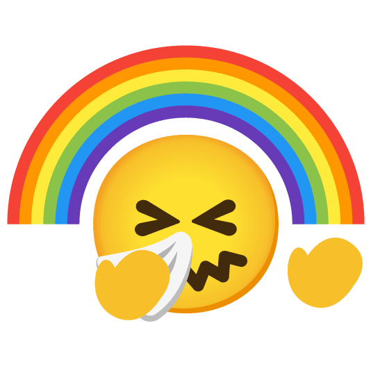 sneezing face rainbow