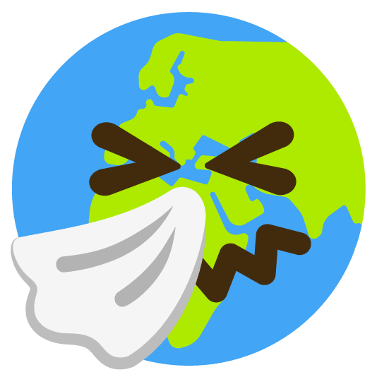 sneezing face earth africa