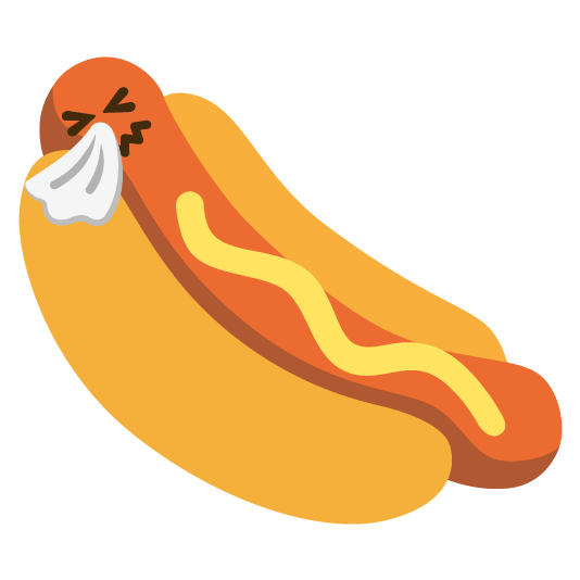 sneezing face hotdog