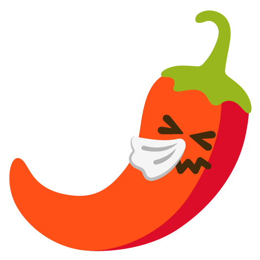 sneezing face hot pepper