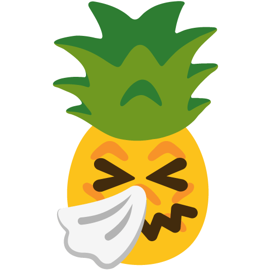 sneezing face pineapple