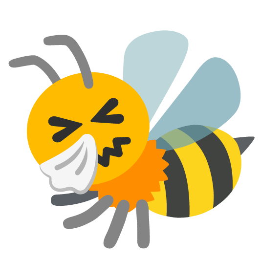 sneezing face bee